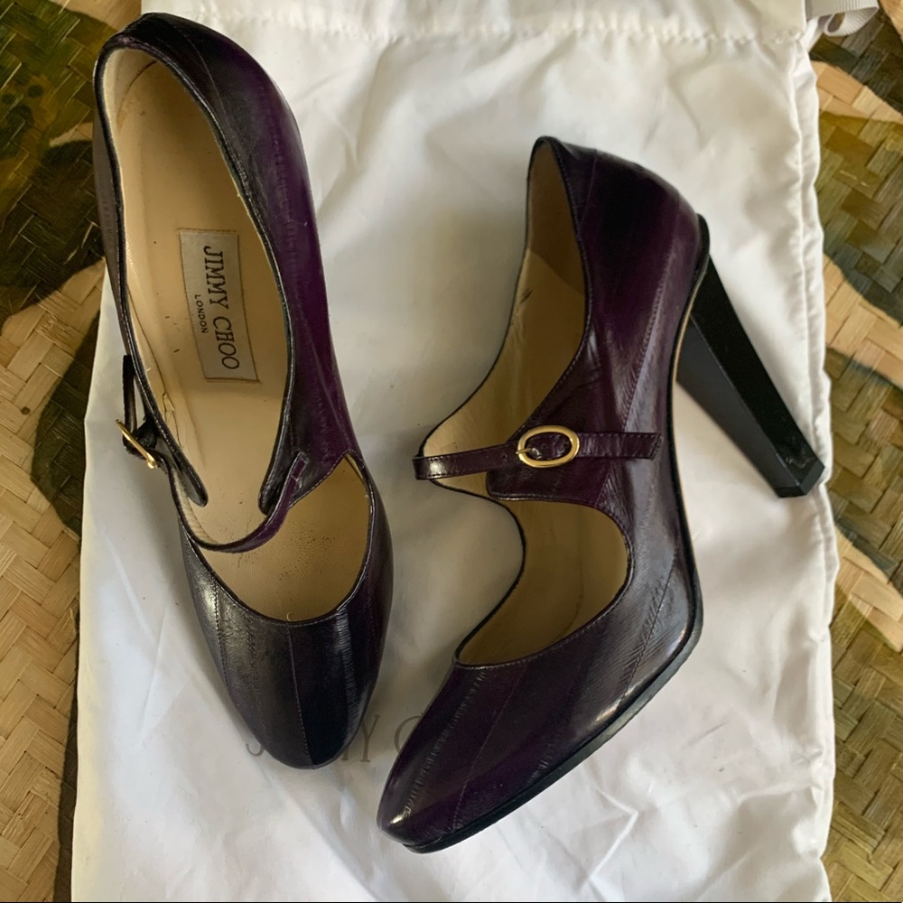 Jimmy Choo Kiln Mary Jane eel skin pumps